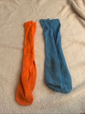 Men's Knee-High Socks - Orange and Blue. Perfect for soccer games